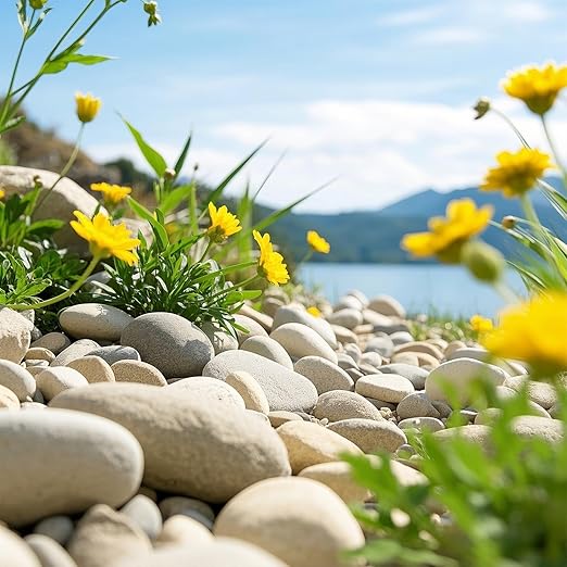 River Rocks, 20lbs Colorful Pebbles for Indoor Plants, 1-2 Inch Aquarium Rocks, Natural Stones for Landscaping Garden Paving Plant Rocks Crafting Walkways