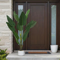 4FT Artificial Banana Tree in Pot, Decorative Evergreen Faux Bird of Paradise Plant, Fake Tropical Traveler's Palm Tree, Indoor House Plants for Living Room Porch Entryway Office