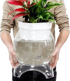 3 Gallon PET Aquaponic Betta Fish Tank Aquaponic with Base and Top, Large Bowl Shatterproof Aquarium Fish Tank with Clear Clarity for Terrarium, Flower Vase Centerpiece Present for Fish Lovers