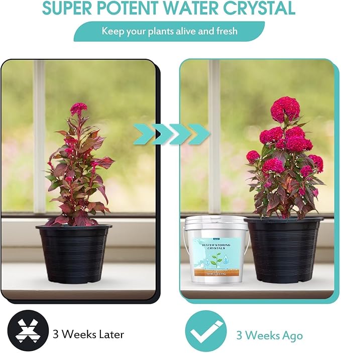 5LB Water Storing Crystals for Plants with Spoon, Water Gel Solves Plant Over-Watering and Drought Problems, Keeps The Soil Moist, Small Water Storing Polymer Crystals for Plants Powder - by Oycevila