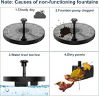 AISITIN 2.5W Solar Bird Bath Fountain, Solar Fountain for Bird Bath with 6 Nozzles, 6.7" Solar Powered Water Fountain for Garden, Ponds, Pool, Fish Tank, Outdoor and Aquarium, 2 Pack