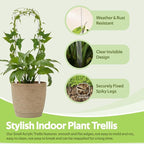 12 Pack Clear Acrylic Plant Trellis for Potted Plants Indoor Outdoor - Thickened U-Shaped & Round Small Trellis for Climbing Plants - Plant Support Stakes for Houseplant Flower Hoya Pothos Vine Ivy