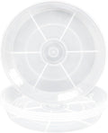 VUWEZ 6 Pack of 22 inch Plant Saucer, Plant Tray 22 Inch Round, Plant Saucers for Indoors, Plant Trays for Pots, Flower Pot Saucers, Pot Saucers for Planter 17-23" (22", Clear)