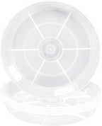 VUWEZ 6 Pack of 20 inch Plant Saucer (18 Inch Base), Plant Tray 20 Inch Round, Plant Saucers for Indoors, Plant Trays for Pots, Flower Pot Saucers, Pot Saucers for Planter 16-21" (20", Clear)
