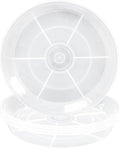 VUWEZ 6 Pack of 12 inch Plant Saucer, Plastic Plant Saucer 12" Round, Plant Saucers for Indoors, Plant Water Tray, Plant Trays for Pots, Planter Tray, Plant Saucers for Planter 11-13" (12", Clear)