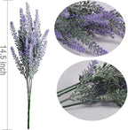 PASYOU 6 Pcs Artificial Lavender Flowers, Plastic Plants Fake Simulation Flower Wedding Indoor Outdoor Bridal Bouquet Home Garden Balcony Patio Planter Filler DIY Arrangement Decoration - Purple