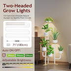 Homsorout Corner Plant Stand with Grow Light - 6 Tier Plant Stand Indoor Square Metal Plant Shelf with Adjustable Light, Plant Organizer for Living Room, Graden, Home Decor (Maple)