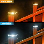 VOLISUN Solar Post Cap Lights: 4 - Pack Outdoor Deck Post Cap Lights Black for Dock Fence Waterproof 2 Color Modes,4x4/6x6 Wooden/Vinyl Posts