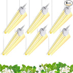 Barrina T8 Plant Light, 144W(6 x 24W), 800W Equivalent, 2FT Super Bright, Full Spectrum, led Grow Light, Integrated Growing Lamp Fixture, for Indoor Plants, 6-Pack
