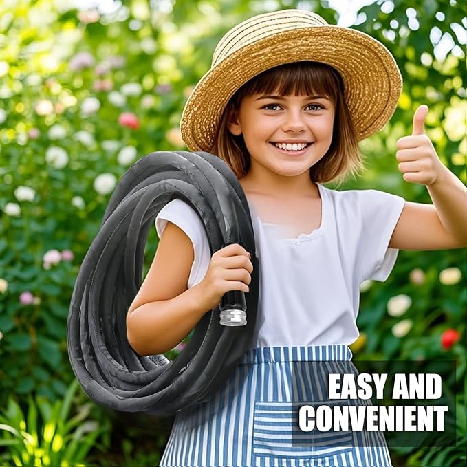 Relxitl Garden Hose 100feet, Water Hose with 10 Function Hose Nozzle, NON-Expandable Hose, Tough & Flexible, Lightweight, Crush Resistant Fittings, Kink & Tangle Free, Rust Proof for Watering