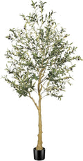 FEELEAD 6ft Faux Olive Tree – Tall Artificial Olive Tree with Natural Trunk, Fake Olive Tree Indoor Decor, Olive Plant Artificial Indoor for Home and Office