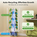 BAOSHISHAN Hydroponics Growing Tower, 7-Layer 28pod Hydroponic Tower with Foldable LED Light, Space-Saving Indoor Vertical Hydroponics Growing System for Vegetable Herb Fruit