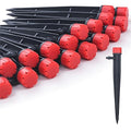 50pcs Drip Emitters for 1/4" Drip Irrigation Tubing, Adjustable 360 Degree Water Flow Drippers on 5" Arrow Stake, Garden Irrigation Drippers for (4-7mm) Watering System