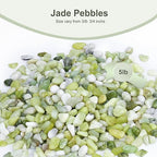 Pulovin 5 lbs Jade Pebbles for Indoor Plants, Decorative Pebbles for Bamboo, Vase, 3/8" Plant Gravel for Pots Indoor, Highly Polished Small River Rocks