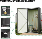 Patiowell 22 Cuft Outdoor Storage Shed with Adjustable Shelves, Metal Vertical Storage Cabinet with Lockable Door, Outdoor Waterproof Tool Garden Shed for Backyard Lawn Patio, Black