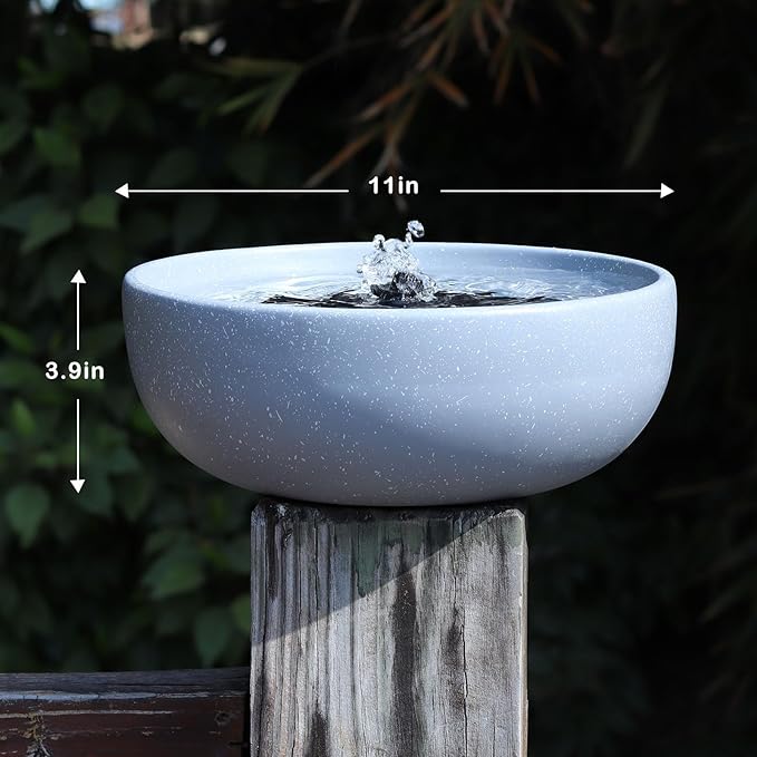 Solar Bird Bath,11.2" Solar Fountain birdbaths for Outdoors,Bird Bath Bubbler,for Garden Patio Terrace Decoration