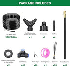 Drip Irrigation System, 2026-Upgrade 200Ft 1/4" Garden Watering System with 40 Pcs 360° Adjustable Copper Nozzles, DIY Kit for Garden, Lawn, Greenhouse, Raised Beds & Outdoor Plants