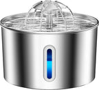 Cat Water Fountain Stainless Steel - 74oz/2.2L Automatic Large Pet Watering Bowl Dispenser for Indoor Cats - Drinking Fountains with 6 Filter, Gifts for Dogs and Kitty - Dog Waterer Bowls No Spill