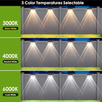Solar Fence Lights Outdoor Waterproof LED - 3000/4000/6000K 3 Mode, IP65 Waterproof Fence Lights Solar Powered, Solar Wall Lights for Outside, Backyard/Step/Patio/Deck Fence/Stair Railings (12 pack)
