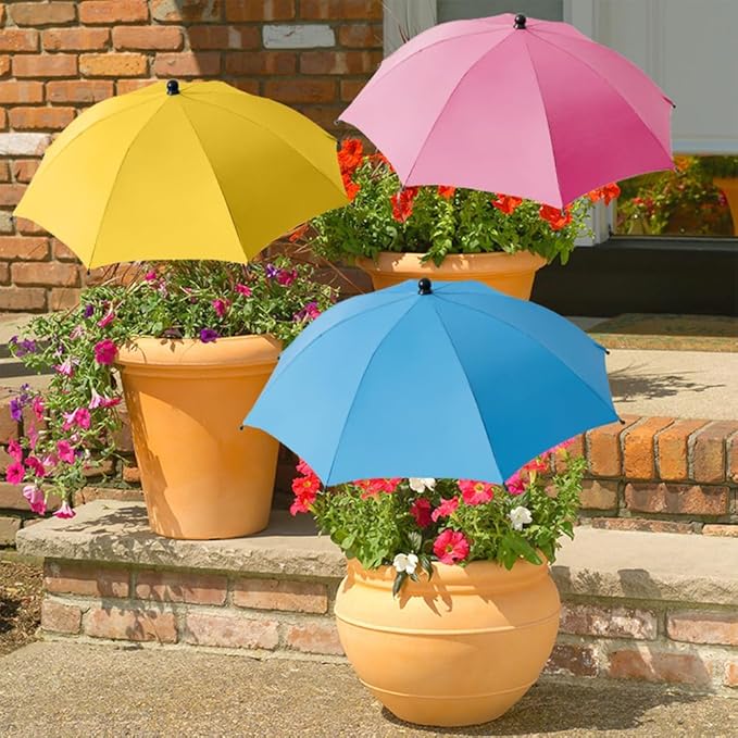 Plant Umbrellas for Outdoor Plants, 23.6inch Adjustable Angles Plant Shade Umbrella Patio, Larger Size Rain/Sun Umbrella, for Potted Garden Bed Flower Pot