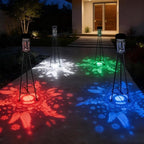 Outdoor Solar Floor Lamps RGB Color-Changing Hummingbird Projection Metal Plant-Stand Garden Light,42.5" Waterproof Decorative Solar Lamp for Patio,Deck,Yard,Porch,Path,2 Pack