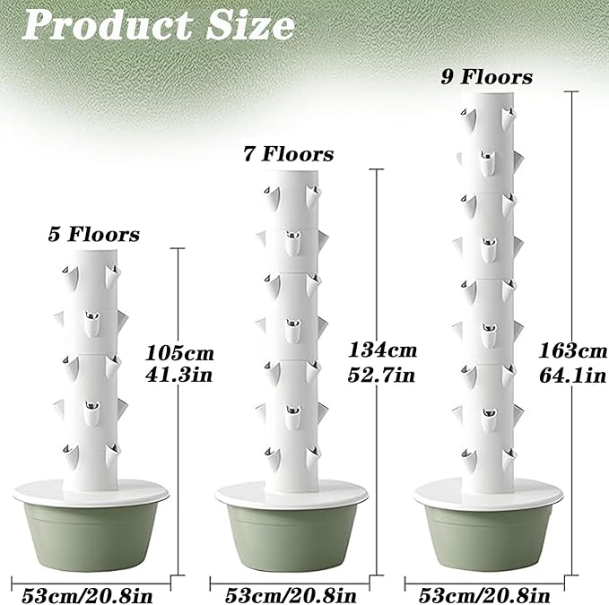 Hydroponics Growing System, Plant Indoor Tower with Pump System, Plants Germination Kit, Vertical Hydroponic System for Gardening Lover (No Seed),9 Layer