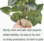 Reptile Plants for Terrarium,Amphibian Habitat Decor,Artificial Plants for Gecko Chameleon Snake Tortoise Bearded Dragon Tank Accessories with Base（Anthurium Crystallinum）