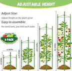 Legigo 6-Pack Tomato Cage for Garden Plant Support- Up to 48inch Garden Stakes Tomato Cage, Tomato Trellis for Potted Plants, Tomato Cages Plant Stakes for Climbing Vegetables Plants Flowers