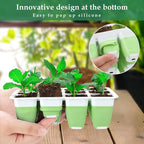 Seed Starter Tray, 24 Cells Indoor Seed Starter Kit, Flexible Silicone Designed Seedling Starter Trays, Germination Tray with Humidity Dome & Lids(4in Height), Reusable & Dishwasher Safe, BPA-FREE