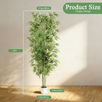mapleway Artificial Bamboo Plant for Home Decor, 6FT Faux Bamboo Tree with Natural Trunks, Tall Fake Tree with Pot for Balcony Patio Corridor Doorway Staircase