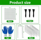10 Pack Plant Protectors from Animals, 12''x12'' Metal Plant Cages for Outdoor Plants, Garden Plant Protector with Stakes & Zip Ties, Keep Rabbits Squirrels Out, Plant Cage for Flowers Vegetables