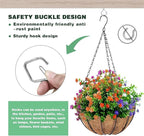 80 Pcs Outdoor Hooks for String Lights,Screw Hooks for Hanging Plants,Ceiling Hooks with Safety Buckle,Square Hanger for Wind Chimes,Bird Feeder,Lanterns,Christmas Decorations Silver