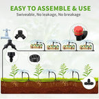 Insoma Locked Connect Drip DIY Irrigation Kit, 60ft Garden Drip Irrigation System, Automatic Micro Watering System with 4/7 inch Tubing Hose with Adjustable Nozzles for Garden Flower Bed Patio Lawn