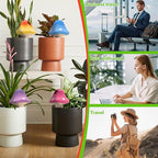 4 Pack Terracotta Watering Spikes, Vacation Self-Watering Planters Devices, Continuous Moisture with Slow Release Watering System Mushroom Shape