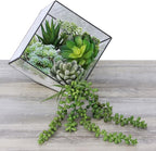 Winlyn 6 Pcs Unpotted Fake Succulents Assorted Faux Succulent in Different Green Artificial Hanging Succulents Textured Faux Succulent Pick Hanging String of Pearls Plant for Wedding Centerpieces