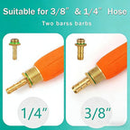 36 Inches All Metal Replacement Sprayer Wand,1/4" & 3/8" Brass Barb Sprayer Wand Replacement, Stainless Steel Sprayer Wand with Shut off Valve & 2 Hose Clamps (36 Inches Sprayer Wand)