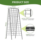 100% Metal Cucumber Trellis for Raised Bed,50"x17" A-Shape Garden Plant Support for Climbing Plants, Heavy Duty Metal Garden Trellises Plant Support for Vine Vegetables Outdoor (Black, 50"x17"(H*W))