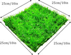 2pcs (10"X10") Artificial Aquarium Grass Mat Decorations Artificial Plastic Lawn Ornament Landscape Green Plants Decoration for Saltwater Freshwater Tropical Fish Tank Decor