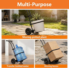 Heavy Duty Plant Caddy with Wheels, 175Lbs Adjustable Plant Dolly Cart with Grab Arm/Suction Cups/Strap, Dual Protection Potted Plant Mover Cart for Indoor Outdoor Garden Courtyard Office, Black