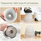 6 inch Orchid Pots with Holes for Repotting with Excellent Airflow, Set of 2, Double Layer Plastic Imitate Ceramic Orchid Planter, Clear Orchid Pot Match Decorative Orchid Container