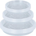 OVZILKI 9 Pack of Clear Plant Saucer 6 8 10 inch, Plastic Flower Plant Pot Saucer, Heavy Duty Plant Drip Trays Saucers for Indoor, Plant Water Tray for Planters