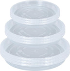 OVZILKI 9 Pack of Clear Plant Saucer 6 8 10 inch, Plastic Flower Plant Pot Saucer, Heavy Duty Plant Drip Trays Saucers for Indoor, Plant Water Tray for Planters