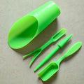 PENCK Soil Scoop for Indoor Plants - Plastic Mini Garden Plant Care Shovel Hand Tools Transplanting Succulent Cultivation Digging Scoops Kits, Green