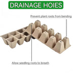 480 Cells Seed Starter Tray 48 Packs Biodegradable Peat Pots Germination Trays Organic Seed Starting Trays kit with 48 Labels 2 Transplant Tools