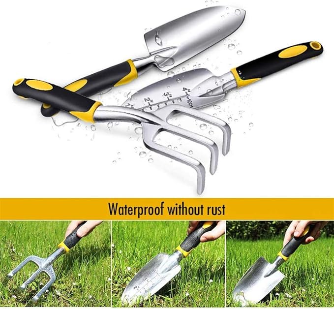 3PCS Mini Garden Tools Sets Durable Gardening Hand Tool Ergonomic & Rust Resistant for Women Kid Men Gardener