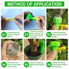10 Pack Self Watering Spikes for Plant,Indoor & Outdoor Automatic Plants Waterer,Plug-in Device with Adjustable Valve Switch, Self Watering Planter Insert (10 Blue)