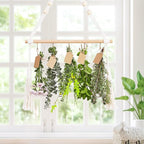 3Tier Herb Drying Rack Flower Drying with 25PCS Brown Gift Tags and 32ft Natural Jute Twine herb Dryer,Herb Drying Rack,Hanging Herb Dryer Rack, Ivory