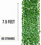 Fake Vines for Room Decor, 60 Pack 450 Ft Artificial Ivy Greenery Garland Vine Leaves, for Bedroom, Garden Wall, Indoor Outdoor