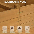Outvita 45" Raised Garden Bed with Trellis, Wood Planter Box with Hanging Roof, Side Trellis and Drainage Holes, Above Ground Elevated Garden Bed for Outdoor Climbing Plants Vegetables(Teak Color)