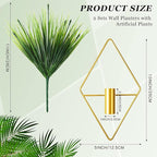 Canlierr 2 Pieces Gold Wall Decor Hanging Planters with Artificial Plants Metal Vase Indoor Plants Holder Modern Geometric Wall Art for Home Bathroom Bedroom Living Room Office(Aquatic Plant,Small)